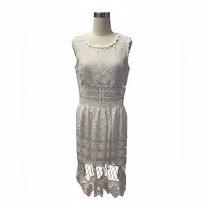 HQ White Lace Midi Dress